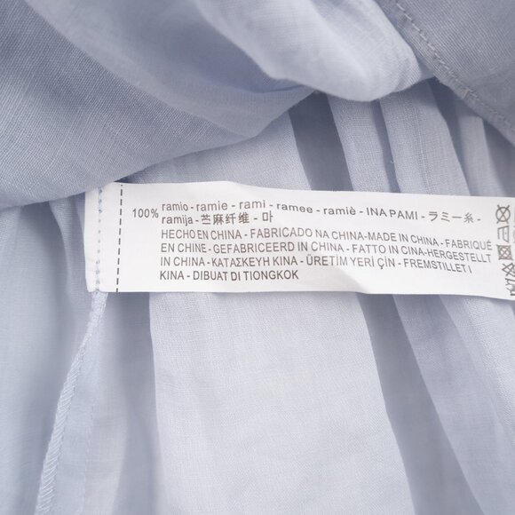 ZARA Woman baby blue off the shoulder flare scrunch top size XS - Picture 9 of 10